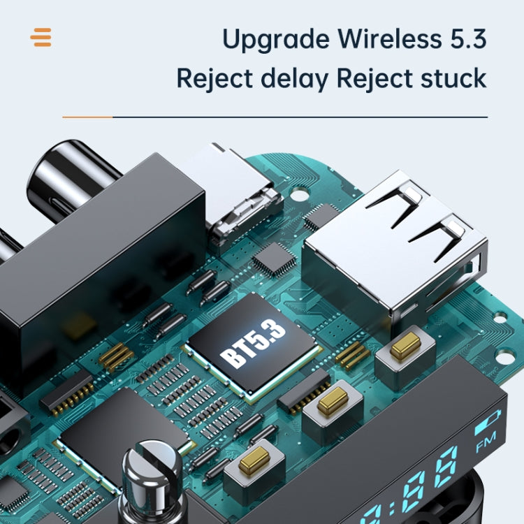 Digital Display Bluetooth 5.3 Audio Receiver Transmitter Support USB /TF Card MP3 Player by buy2fix