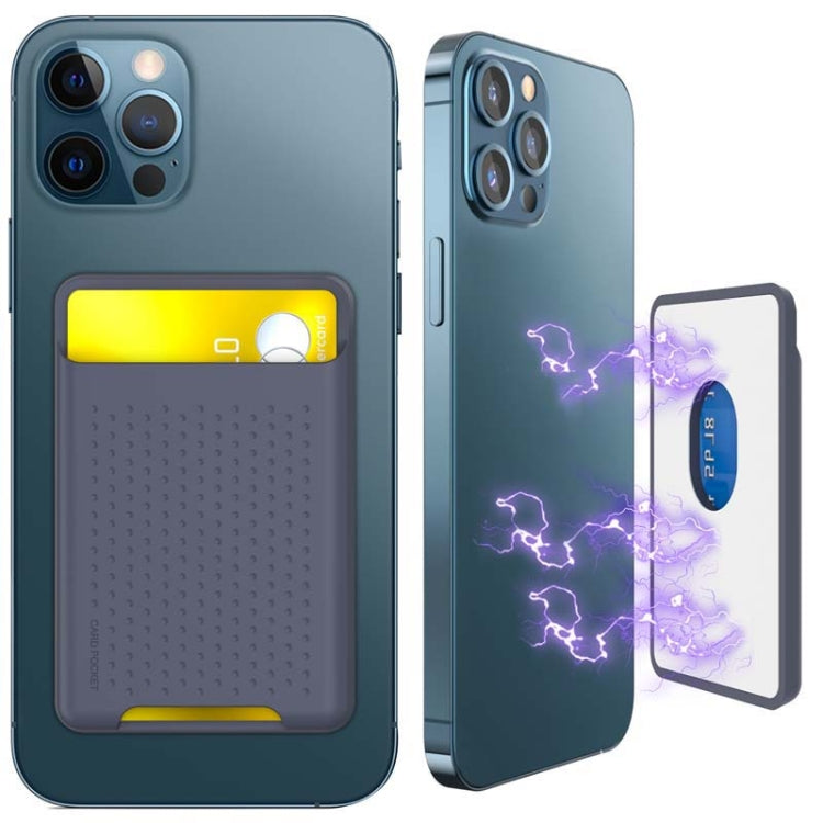 For IPhone 12 / 13 / 14 Series AhaStyle PT133 Mobile Phone Magnetic Silicone Card Case(Midnight Blue Matte) - Adhesive Card Holders by AhaStyle | Online Shopping UK | buy2fix