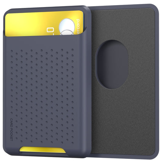 For IPhone 12 / 13 / 14 Series AhaStyle PT133 Mobile Phone Magnetic Silicone Card Case(Midnight Blue Frosted) - Adhesive Card Holders by AhaStyle | Online Shopping UK | buy2fix