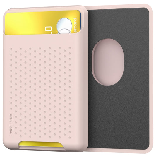 For IPhone 12 / 13 / 14 Series AhaStyle PT133 Mobile Phone Magnetic Silicone Card Case(Pink Frosted) - Adhesive Card Holders by AhaStyle | Online Shopping UK | buy2fix