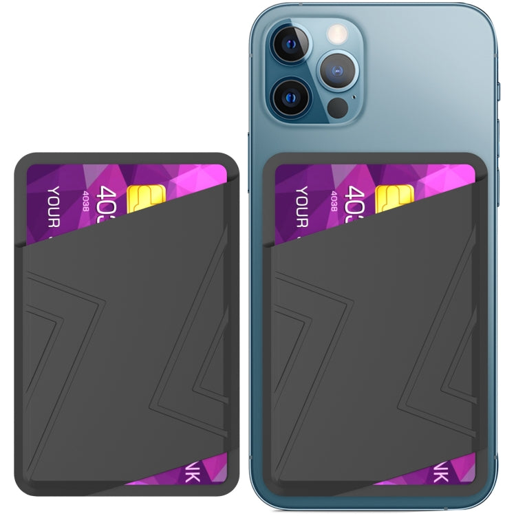 For IPhone 12 / 13 / 14 Series AhaStyle PT133-C Silicone Magnetic Card Case(Black) - Adhesive Card Holders by AhaStyle | Online Shopping UK | buy2fix