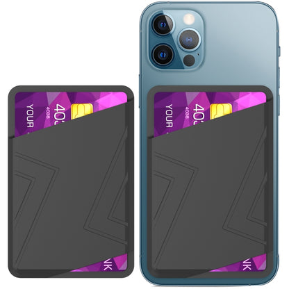 For IPhone 12 / 13 / 14 Series AhaStyle PT133-C Silicone Magnetic Card Case(Black) - Adhesive Card Holders by AhaStyle | Online Shopping UK | buy2fix