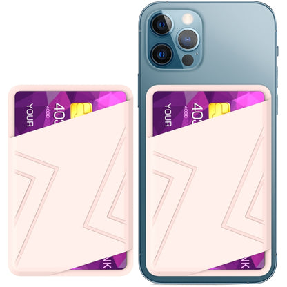 For IPhone 12 / 13 / 14 Series AhaStyle PT133-C Silicone Magnetic Card Case(Pink) - Adhesive Card Holders by AhaStyle | Online Shopping UK | buy2fix