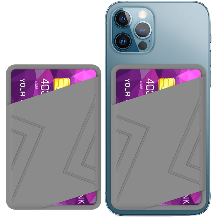 For IPhone 12 / 13 / 14 Series AhaStyle PT133-C Silicone Magnetic Card Case(Gray) - Adhesive Card Holders by AhaStyle | Online Shopping UK | buy2fix