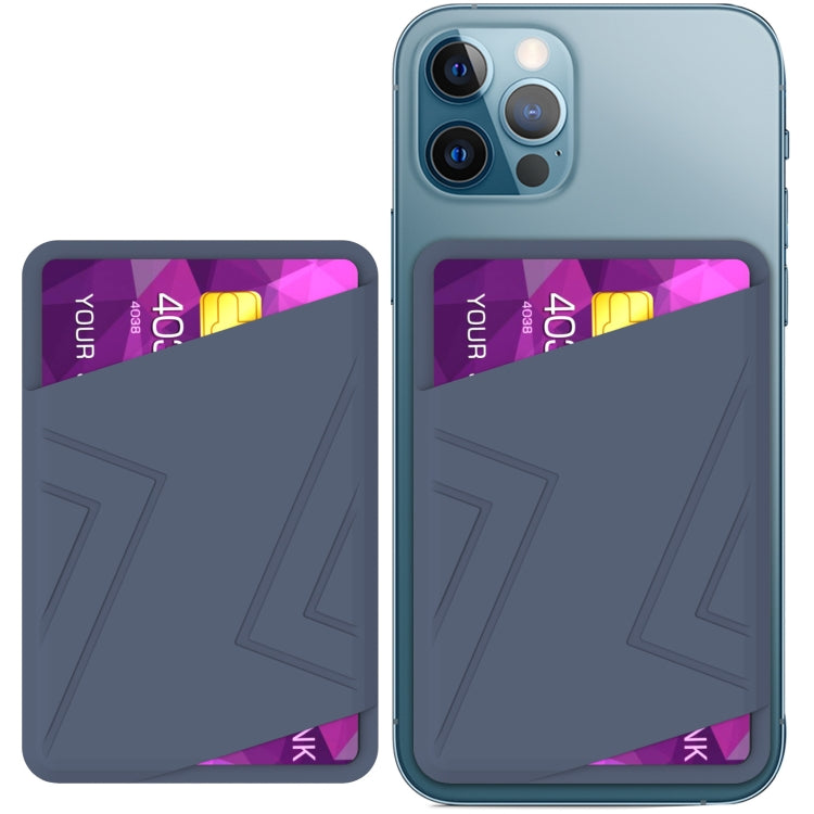 For IPhone 12 / 13 / 14 Series AhaStyle PT133-C Silicone Magnetic Card Case(Midnight Blue) - Adhesive Card Holders by AhaStyle | Online Shopping UK | buy2fix