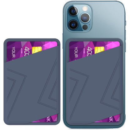 For IPhone 12 / 13 / 14 Series AhaStyle PT133-C Silicone Magnetic Card Case(Midnight Blue) - Adhesive Card Holders by AhaStyle | Online Shopping UK | buy2fix