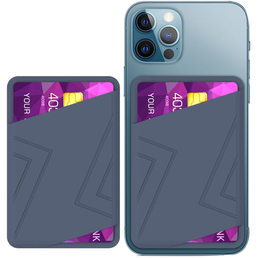 For IPhone 12 / 13 / 14 Series AhaStyle PT133-C Silicone Magnetic Card Case(Midnight Blue) - Adhesive Card Holders by AhaStyle | Online Shopping UK | buy2fix
