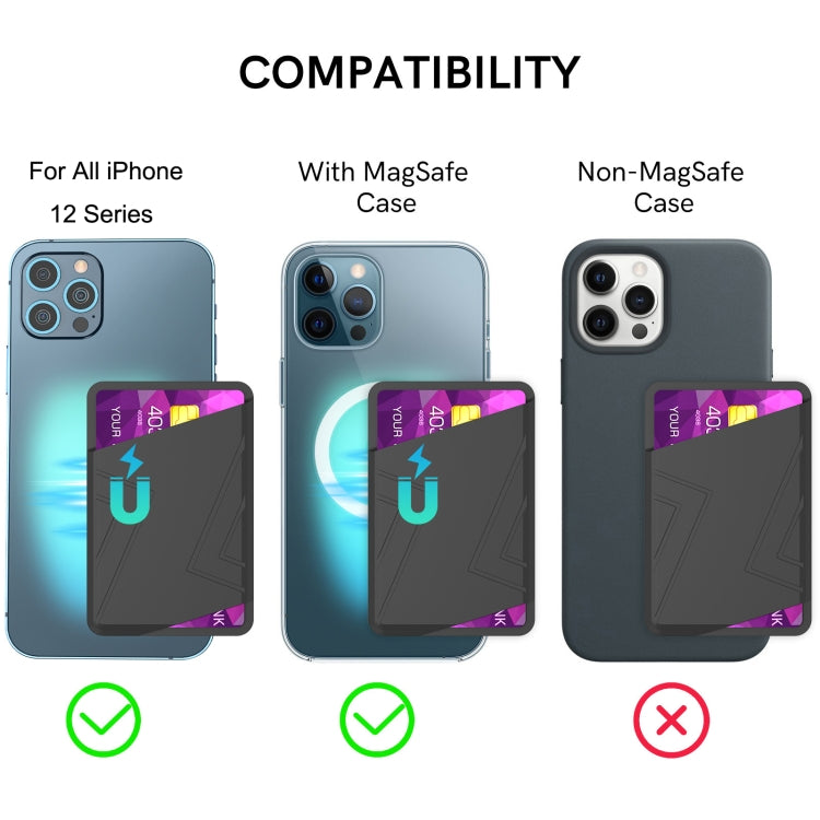 For IPhone 12 / 13 / 14 Series AhaStyle PT133-C Silicone Magnetic Card Case(Midnight Blue) - Adhesive Card Holders by AhaStyle | Online Shopping UK | buy2fix