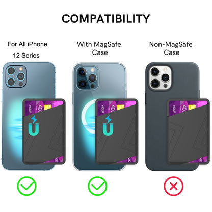 For IPhone 12 / 13 / 14 Series AhaStyle PT133-C Silicone Magnetic Card Case(Midnight Blue) - Adhesive Card Holders by AhaStyle | Online Shopping UK | buy2fix