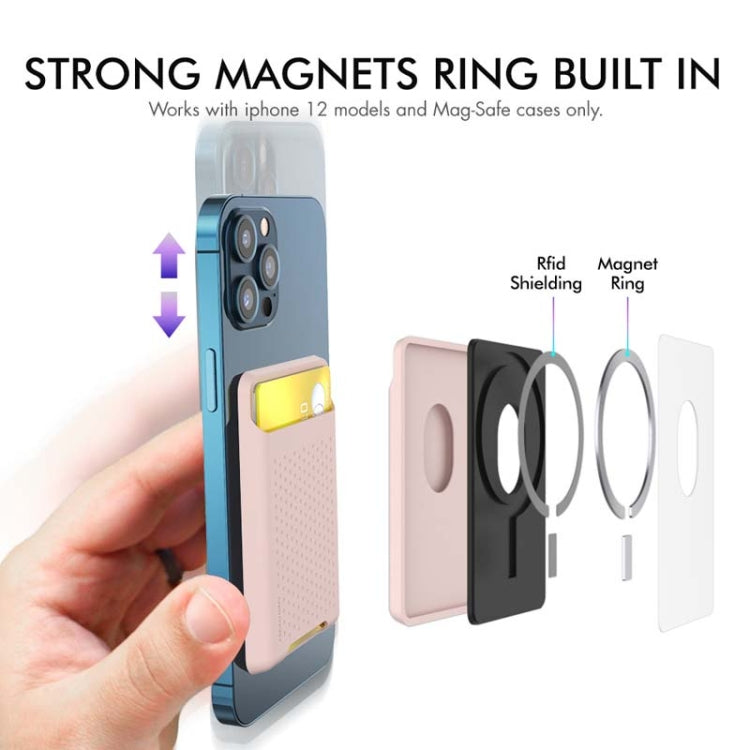 For IPhone 12 / 13 / 14 Series AhaStyle PT133-C Silicone Magnetic Card Case(Midnight Blue) - Adhesive Card Holders by AhaStyle | Online Shopping UK | buy2fix