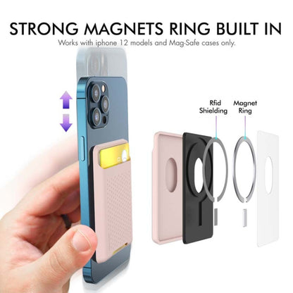 For IPhone 12 / 13 / 14 Series AhaStyle PT133-C Silicone Magnetic Card Case(Midnight Blue) - Adhesive Card Holders by AhaStyle | Online Shopping UK | buy2fix