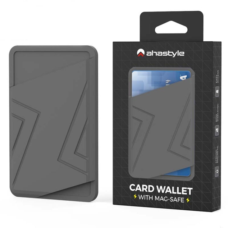 For IPhone 12 / 13 / 14 Series AhaStyle PT133-C Silicone Magnetic Card Case(Pink) - Adhesive Card Holders by AhaStyle | Online Shopping UK | buy2fix