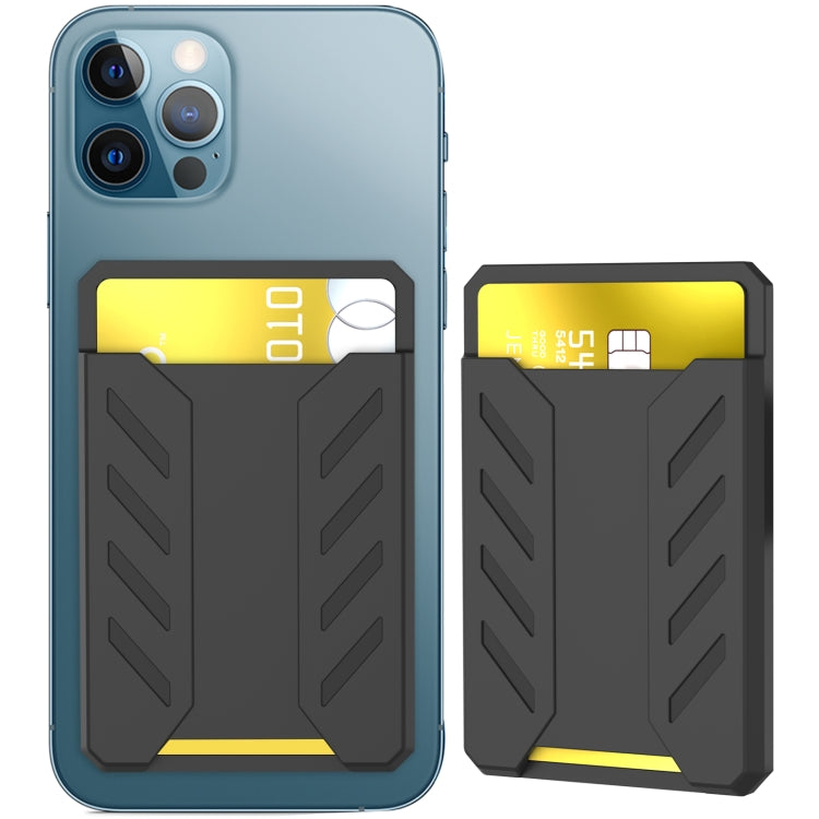 For iPhone 12 / 13 / 14 Series AhaStyle PT133-A Silicone Magnetic Card Case(Black) - Adhesive Card Holders by AhaStyle | Online Shopping UK | buy2fix