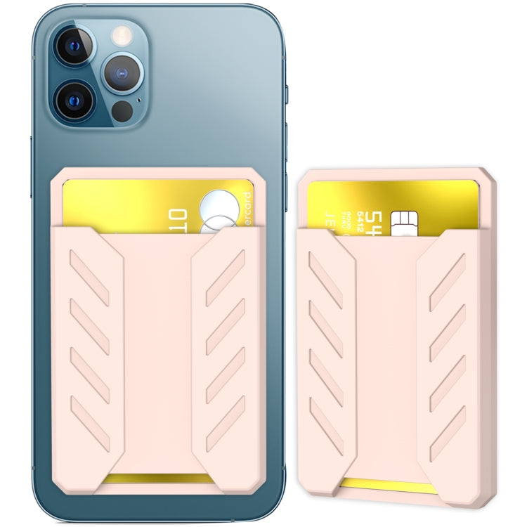 For iPhone 12 / 13 / 14 Series AhaStyle PT133-A Silicone Magnetic Card Case(Pink) - Adhesive Card Holders by AhaStyle | Online Shopping UK | buy2fix