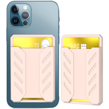 For iPhone 12 / 13 / 14 Series AhaStyle PT133-A Silicone Magnetic Card Case(Pink) - Adhesive Card Holders by AhaStyle | Online Shopping UK | buy2fix