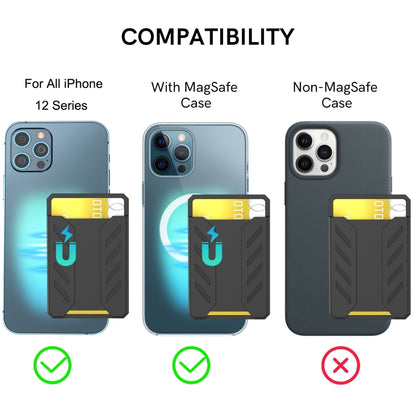For iPhone 12 / 13 / 14 Series AhaStyle PT133-A Silicone Magnetic Card Case(Midnight Blue) - Adhesive Card Holders by AhaStyle | Online Shopping UK | buy2fix