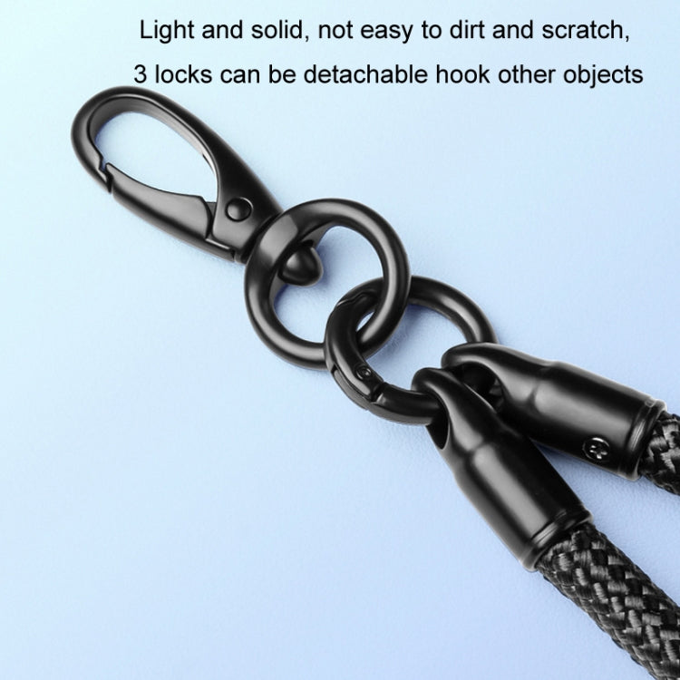 Nylon Braided Lanyard For Mobile Phone Multi-function Anti-lost Pad(Black) - Lanyards & Wrist Straps by buy2fix | Online Shopping UK | buy2fix