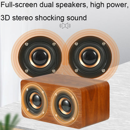Wooden Retro 3D Stereo Audio Bluetooth Speaker Subwoofer Desktop Audio(Brown Wood Pattern) - Desktop Speaker by buy2fix | Online Shopping UK | buy2fix