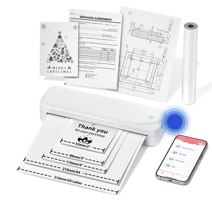 Phomemo M833  300dpi Wireless Bluetooth Thermal Printer Support Multi-Size Thermal Paper(White) - Receipt Printers by Phomemo | Online Shopping UK | buy2fix