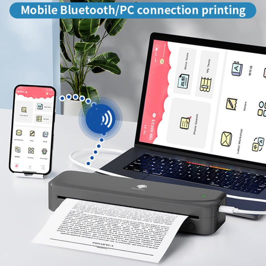 Phomemo M833  300dpi Wireless Bluetooth Thermal Printer Support Multi-Size Thermal Paper(Black) - Receipt Printers by Phomemo | Online Shopping UK | buy2fix