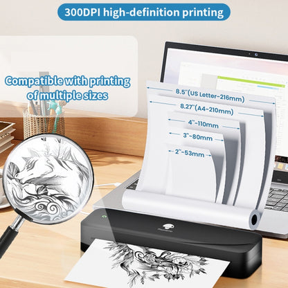 Phomemo M833  300dpi Wireless Bluetooth Thermal Printer Support Multi-Size Thermal Paper(Black) - Receipt Printers by Phomemo | Online Shopping UK | buy2fix