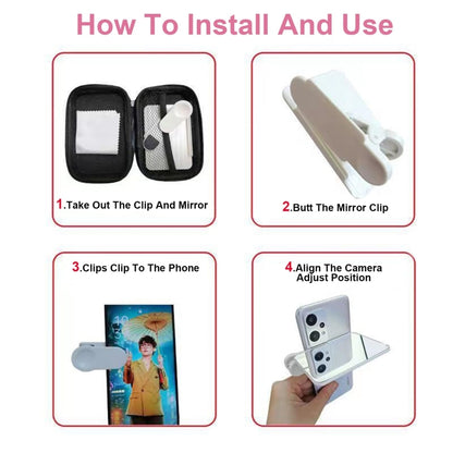 Smartphone Camera Mirror Reflection Clip Selfie Reflector Shooting Supplies, Spec: White Kit - Others Accessories by buy2fix | Online Shopping UK | buy2fix