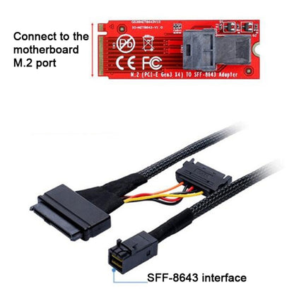 Mini SAS 36P HD8643 To MINI SAS 8639+ 15P Power Hard Drive Data Cable 0.5m by buy2fix