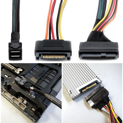 Mini SAS 36P HD8643 To MINI SAS 8639+ 15P Power Hard Drive Data Cable 0.5m by buy2fix