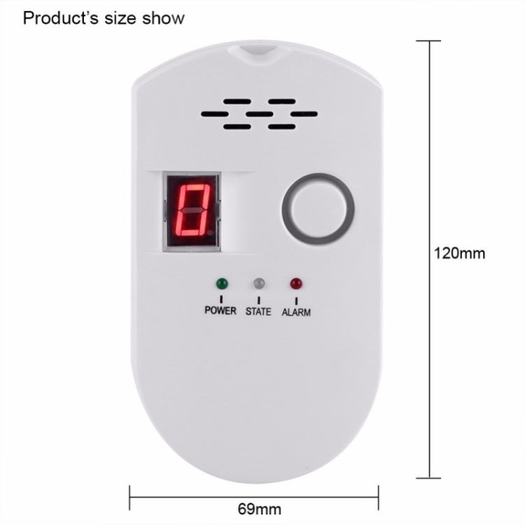 Combustible Gas Pipeline Digital Display Alarm, Specification: US Plug by buy2fix