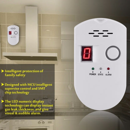Combustible Gas Pipeline Digital Display Alarm, Specification: UK Plug by buy2fix