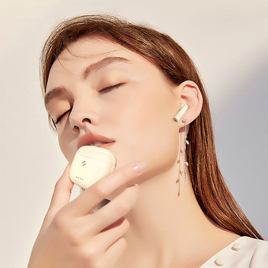 Havit ENC TWS Super Long Battery Life ENC Noise Reduction Wireless Bluetooth Earphones, Spec: S3 Pro (Gold White) - TWS Earphone by Havit | Online Shopping UK | buy2fix
