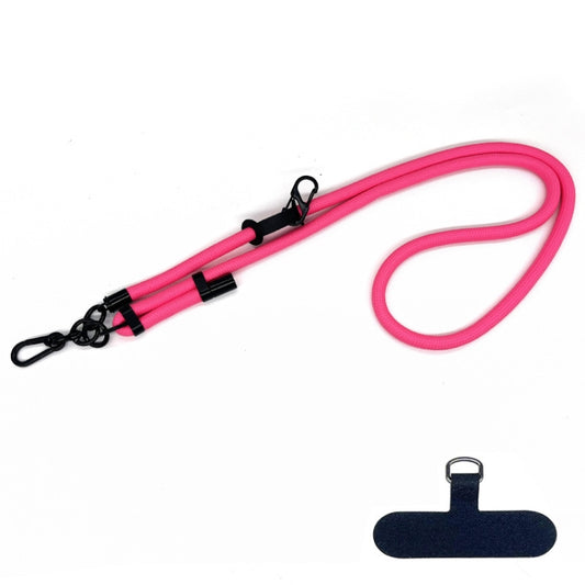10mm Thick Rope Mobile Phone Anti-Lost Adjustable Lanyard Spacer(Fluorescence Rose Red) - Lanyards & Wrist Straps by buy2fix | Online Shopping UK | buy2fix