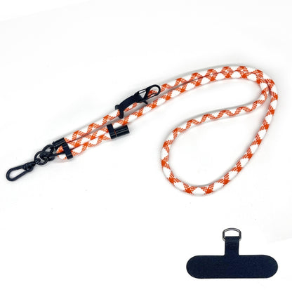 10mm Thick Rope Mobile Phone Anti-Lost Adjustable Lanyard Spacer(White Orange Coarse Pattern) - Lanyards & Wrist Straps by buy2fix | Online Shopping UK | buy2fix