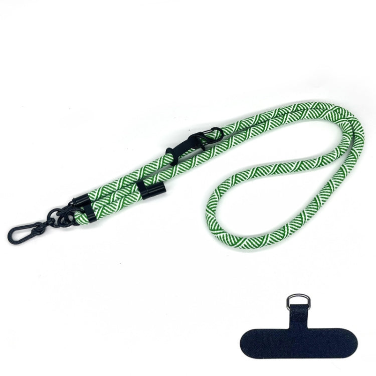 10mm Thick Rope Mobile Phone Anti-Lost Adjustable Lanyard Spacer(Green White Twill) - Lanyards & Wrist Straps by buy2fix | Online Shopping UK | buy2fix