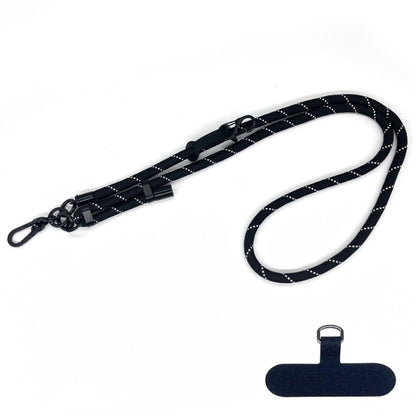 10mm Thick Rope Mobile Phone Anti-Lost Adjustable Lanyard Spacer(Black White Fine Lines) - Lanyards & Wrist Straps by buy2fix | Online Shopping UK | buy2fix