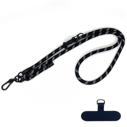 10mm Thick Rope Mobile Phone Anti-Lost Adjustable Lanyard Spacer(Black Silver) - Lanyards & Wrist Straps by buy2fix | Online Shopping UK | buy2fix