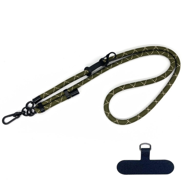 10mm Thick Rope Mobile Phone Anti-Lost Adjustable Lanyard Spacer(Army Green Beige Pattern) - Lanyards & Wrist Straps by buy2fix | Online Shopping UK | buy2fix