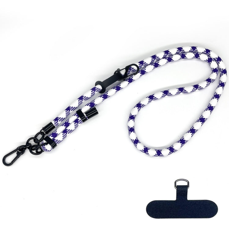 10mm Thick Rope Mobile Phone Anti-Lost Adjustable Lanyard Spacer(White Purple Coarse Pattern) - Lanyards & Wrist Straps by buy2fix | Online Shopping UK | buy2fix