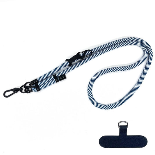 10mm Thick Rope Mobile Phone Anti-Lost Adjustable Lanyard Spacer(Blue White Twill) - Lanyards & Wrist Straps by buy2fix | Online Shopping UK | buy2fix