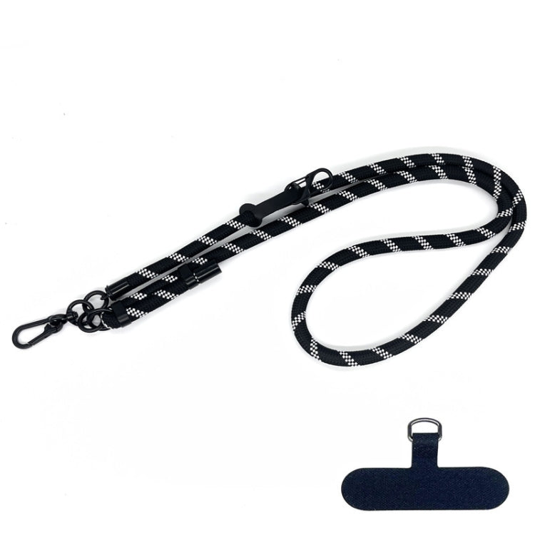 10mm Thick Rope Mobile Phone Anti-Lost Adjustable Lanyard Spacer(Black White Coarse Twill) - Lanyards & Wrist Straps by buy2fix | Online Shopping UK | buy2fix
