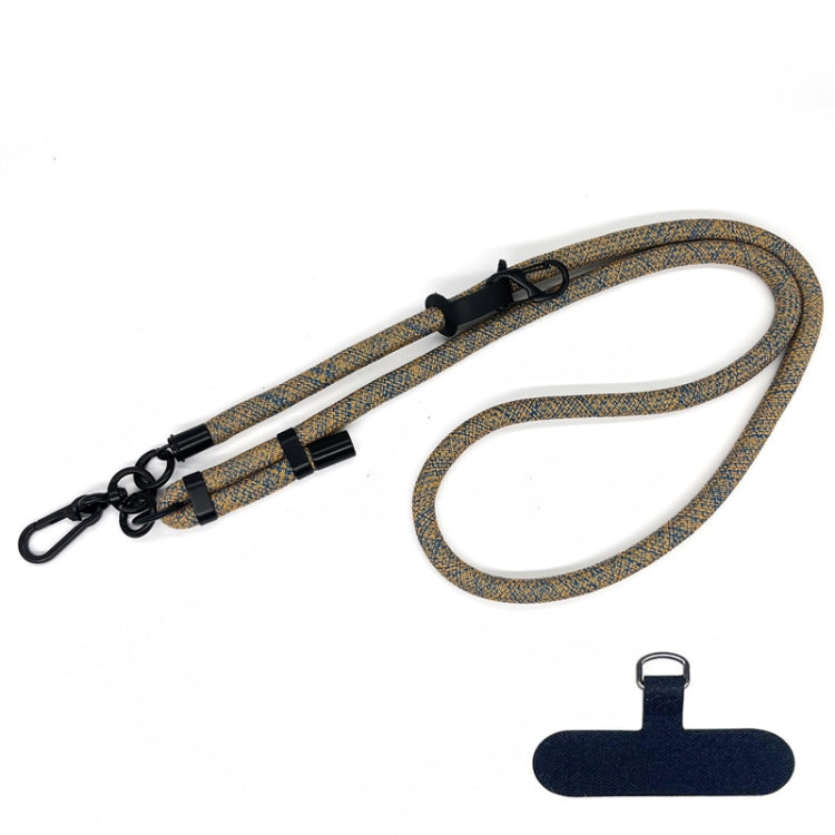 10mm Thick Rope Mobile Phone Anti-Lost Adjustable Lanyard Spacer(Yellow Blue Mixed Pattern) - Lanyards & Wrist Straps by buy2fix | Online Shopping UK | buy2fix