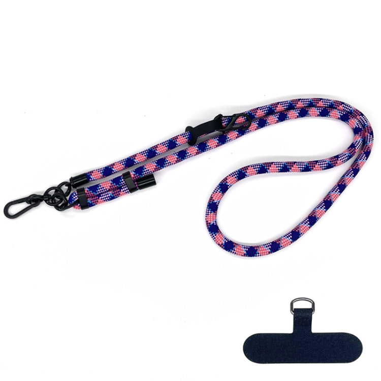 10mm Thick Rope Mobile Phone Anti-Lost Adjustable Lanyard Spacer(Dark Blue Pink Diamond Pattern) - Lanyards & Wrist Straps by buy2fix | Online Shopping UK | buy2fix