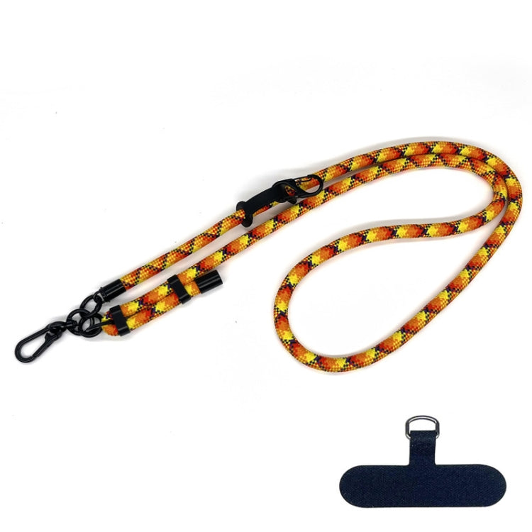 10mm Thick Rope Mobile Phone Anti-Lost Adjustable Lanyard Spacer(Orange Yellow Red Diamond Pattern) - Lanyards & Wrist Straps by buy2fix | Online Shopping UK | buy2fix