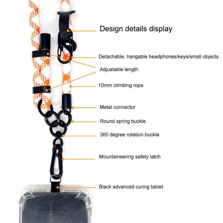 10mm Thick Rope Mobile Phone Anti-Lost Adjustable Lanyard Spacer(Rose Purple) - Lanyards & Wrist Straps by buy2fix | Online Shopping UK | buy2fix