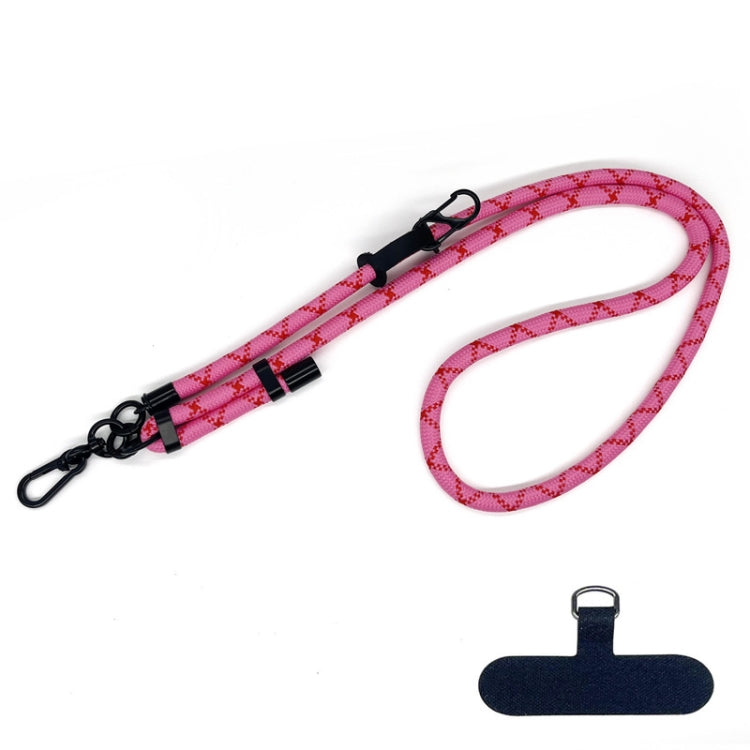 10mm Thick Rope Mobile Phone Anti-Lost Adjustable Lanyard Spacer(Rose Red Twill) - Lanyards & Wrist Straps by buy2fix | Online Shopping UK | buy2fix