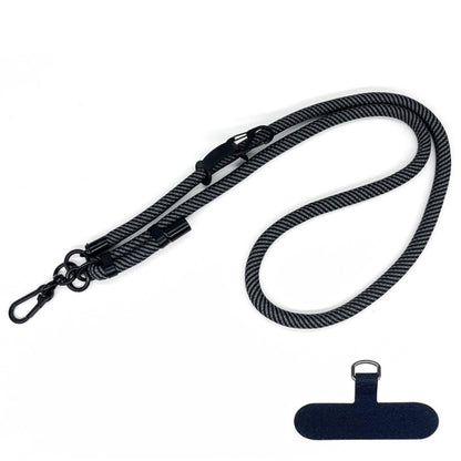 10mm Thick Rope Mobile Phone Anti-Lost Adjustable Lanyard Spacer(Gray Black Twill) - Lanyards & Wrist Straps by buy2fix | Online Shopping UK | buy2fix