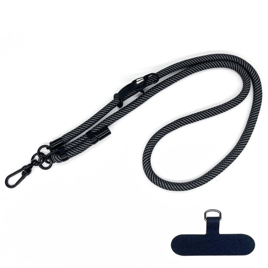 10mm Thick Rope Mobile Phone Anti-Lost Adjustable Lanyard Spacer(Gray Black Twill) - Lanyards & Wrist Straps by buy2fix | Online Shopping UK | buy2fix