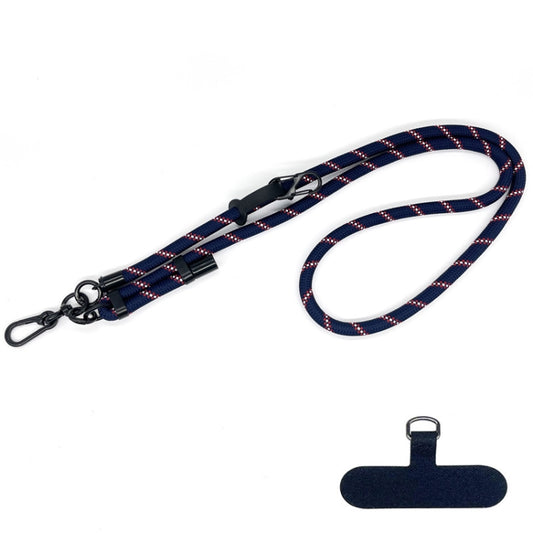 10mm Thick Rope Mobile Phone Anti-Lost Adjustable Lanyard Spacer(Navy Blue Twill) - Lanyards & Wrist Straps by buy2fix | Online Shopping UK | buy2fix