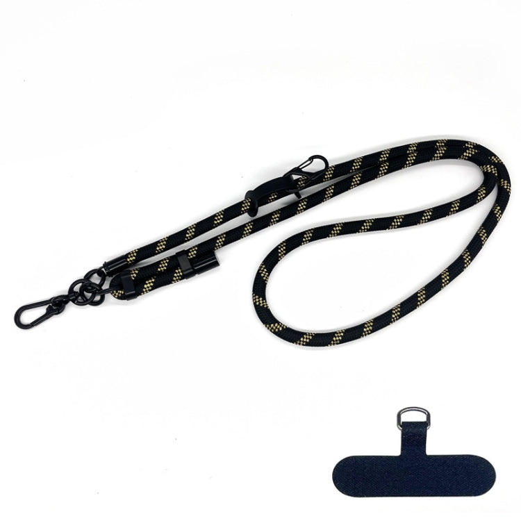 10mm Thick Rope Mobile Phone Anti-Lost Adjustable Lanyard Spacer(Black Gold) - Lanyards & Wrist Straps by buy2fix | Online Shopping UK | buy2fix