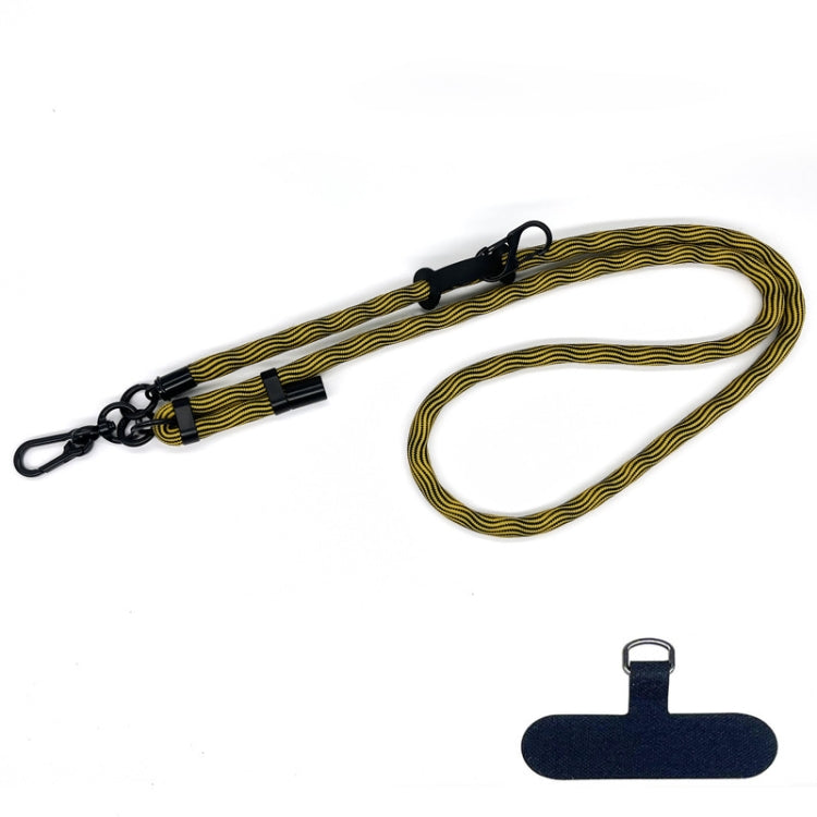 10mm Thick Rope Mobile Phone Anti-Lost Adjustable Lanyard Spacer(Tide Pattern Black Yellow) - Lanyards & Wrist Straps by buy2fix | Online Shopping UK | buy2fix